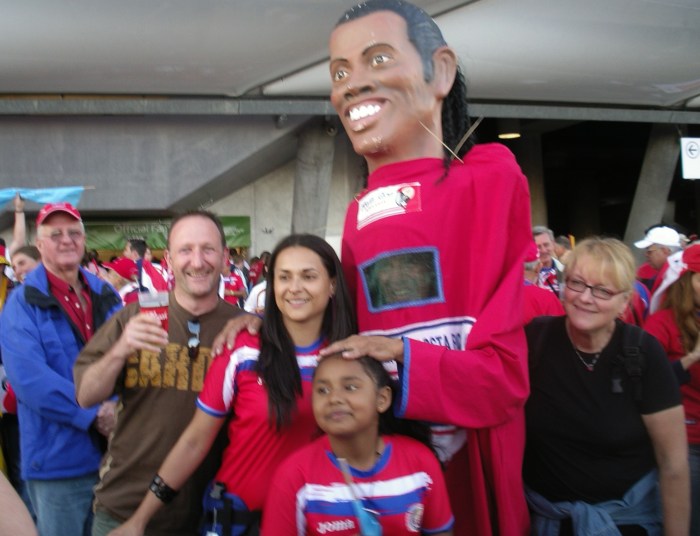 My butty Vince meets Ronaldinho at the World Cup opening game in Munich