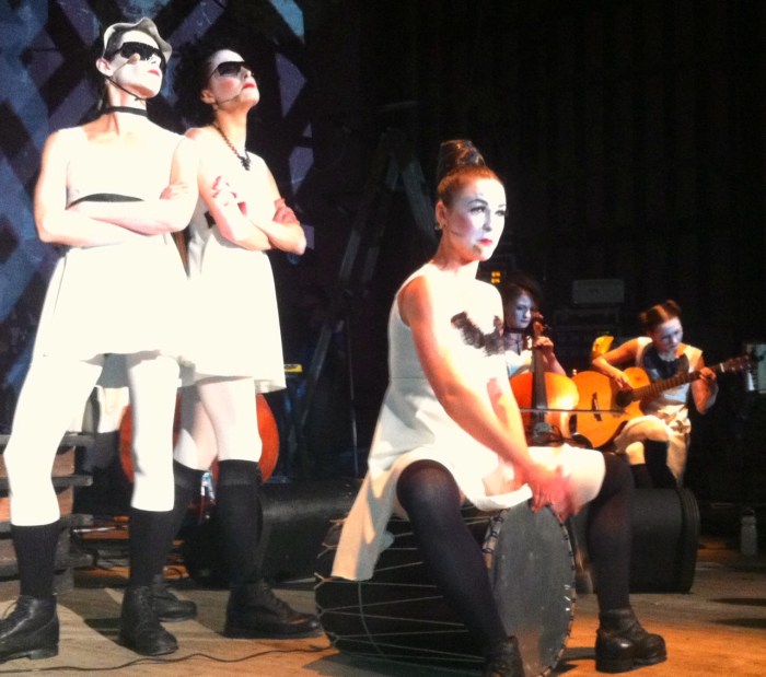 Garenetska on guitar in the Dakh Daughters show