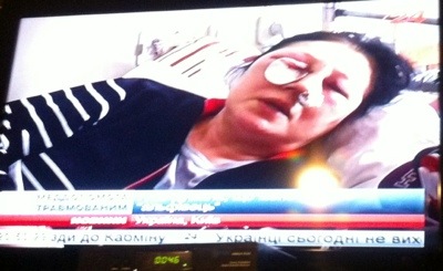 A victim of the violence across the weekend is interviewed on TV