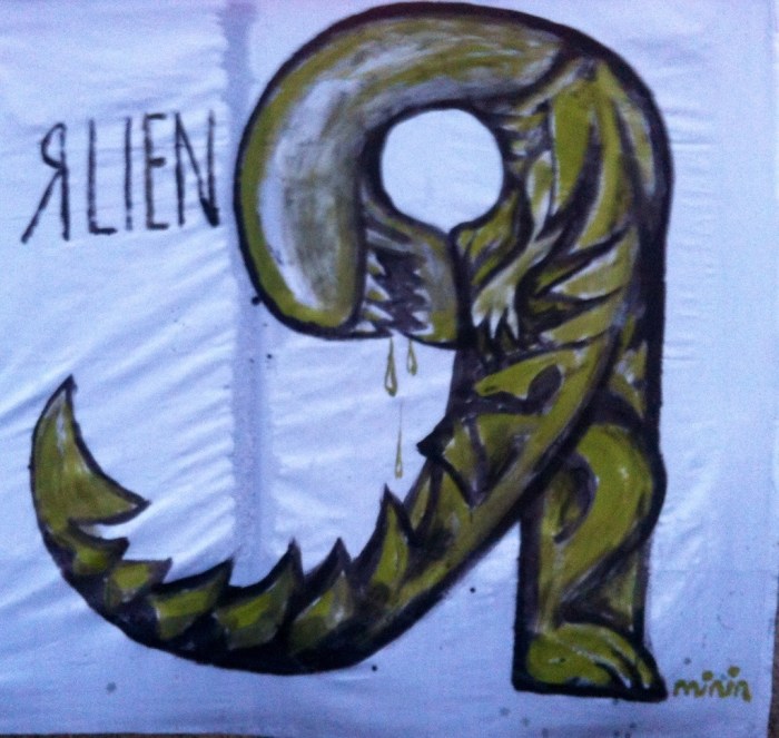 The reversed 'R' in Russian is the letter 'Ya' which is the first syllable of the President's surname - Yanukovych