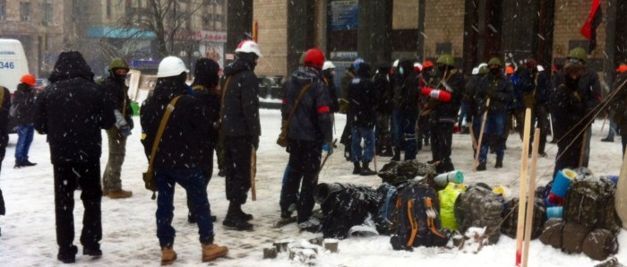 Protesters in Indepedence Square in December