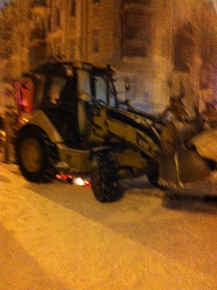 The bulldozer in action