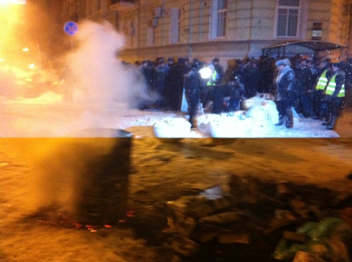 Police in Lutheranska, Kyiv
