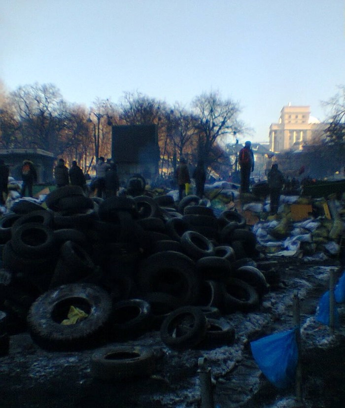Tyres in the centre of Kyiv today