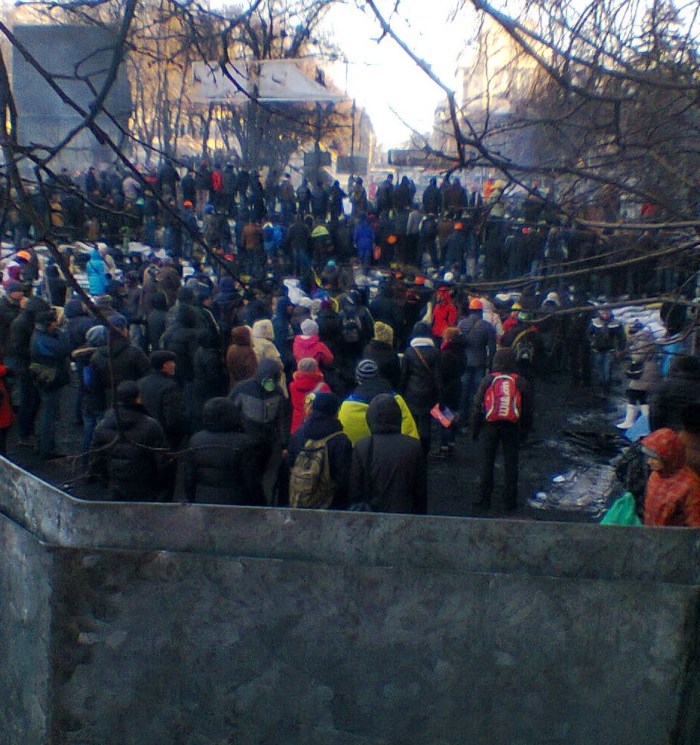Protesters in Kyiv on Friday