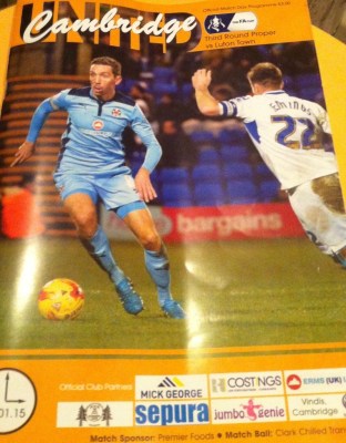 Cambridge 2 Luton 1, FA Cup