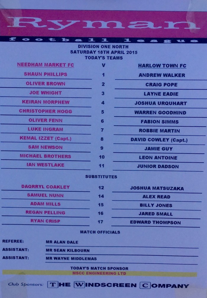 Needham Market v Harlow Town