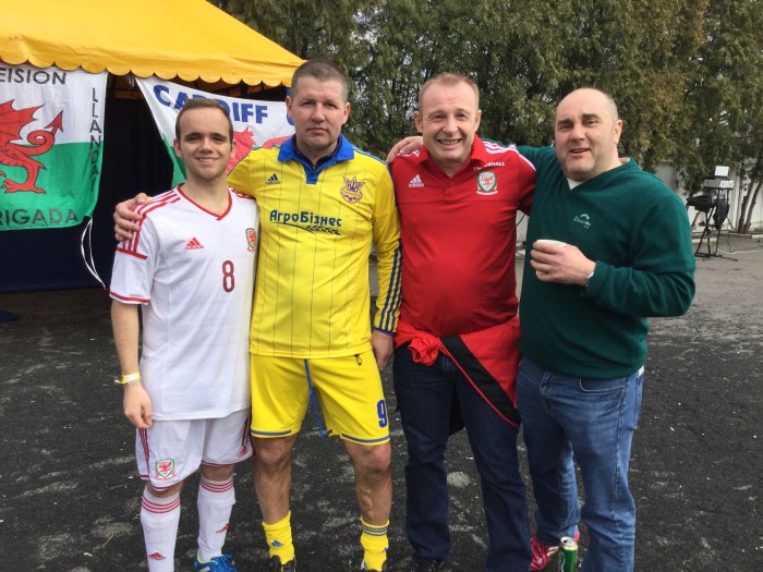 Oleg Salenko plays against Wales fans